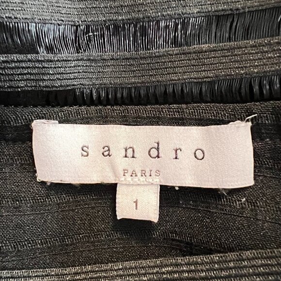 Sandro Paris Flared Mini Black Skirt Size 1 - Picture 5 of 7